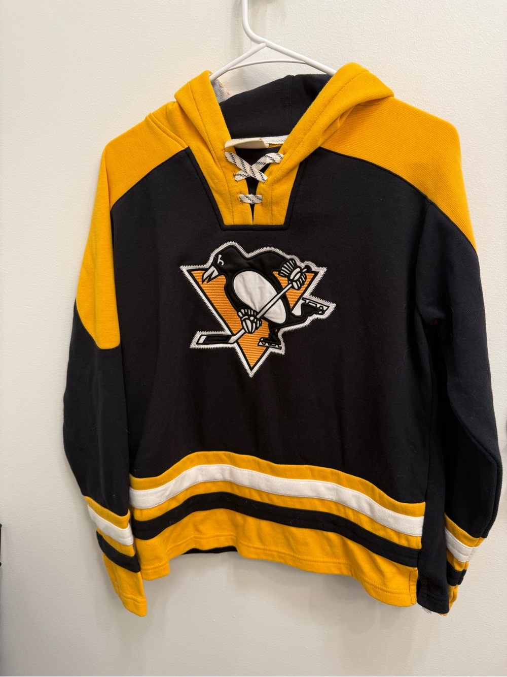 Youth Pittsburgh Penguins Black Ageless Must Have Home V-Neck Pullover Hoodie